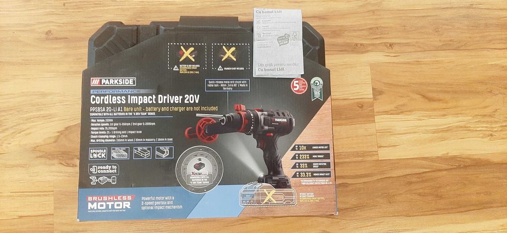 Mașină de găurit și înșurubat cu percutie PARKSIDE PPSBSA 20V -Li A1