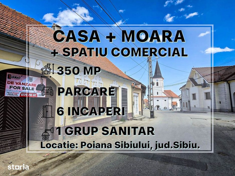 Casa + Moara + Spatiu Comercial, langa Primarie, 3 intrari |VIDEO