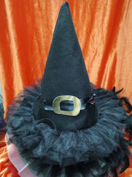 Шляпа ведьмы на Хеллоуин, метла, в наличии и на заказ