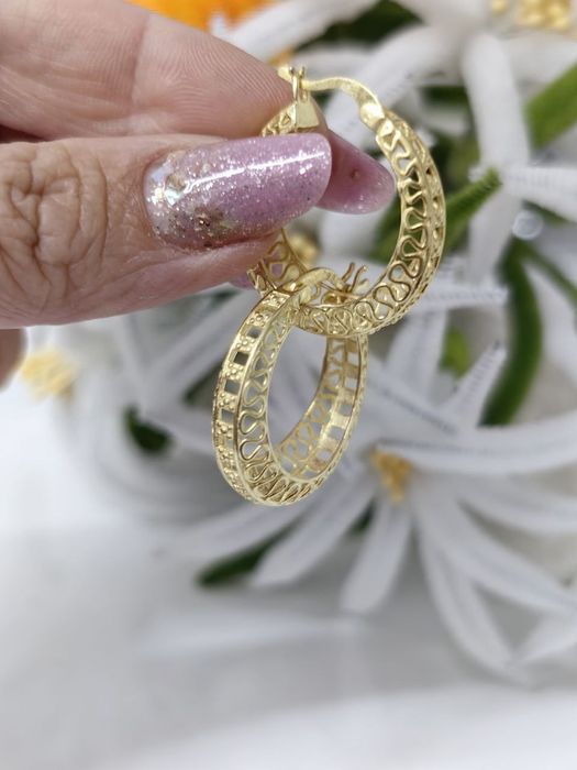 Creole argint placate cu aur