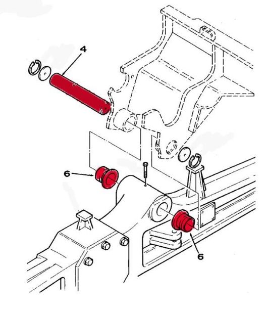 Bolt bucsi prindere punte fata Buldoexcavator Fermec / Massey Ferguson