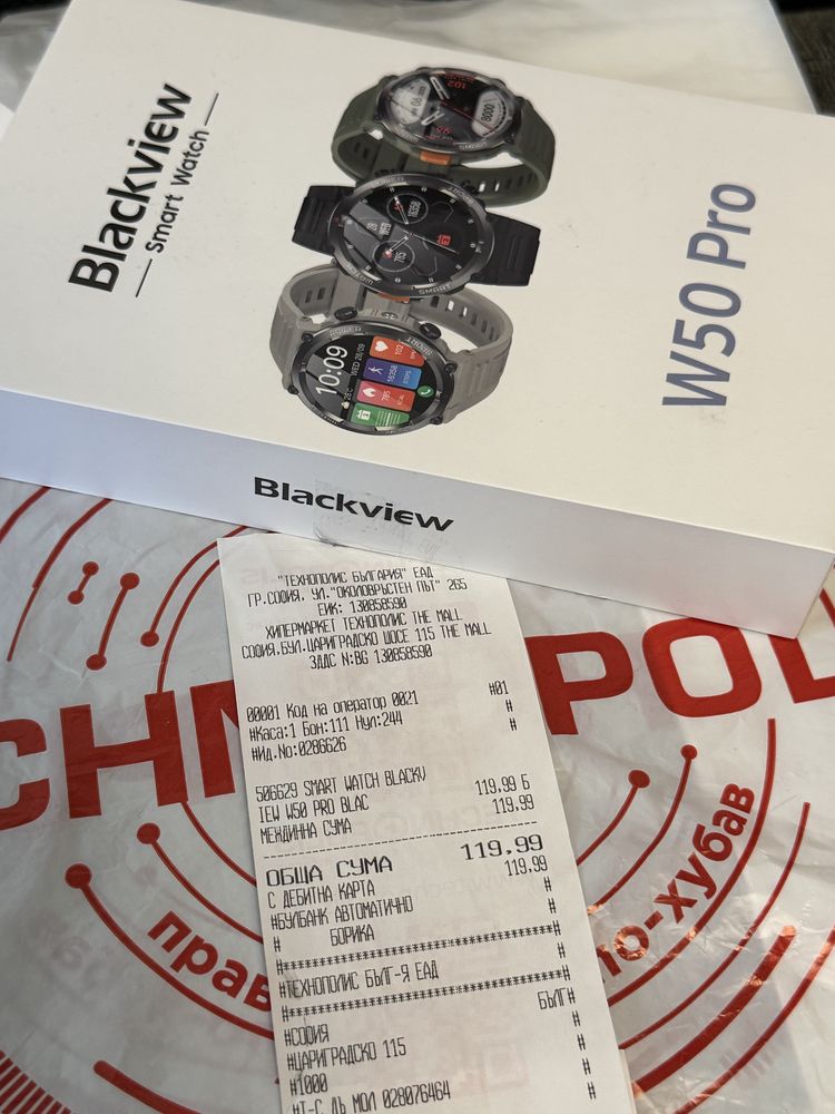***КАТО НОВ Blackview Smart Watch W50 Pro Гаранция Technopolis 2027 Bl