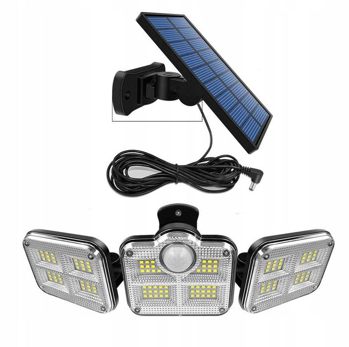 Lampa solară LED cu detectie mișcare și senzori de amurg + telecomanda
