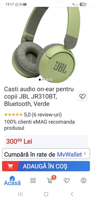125 lei Căști JBL Jr 310 Bt