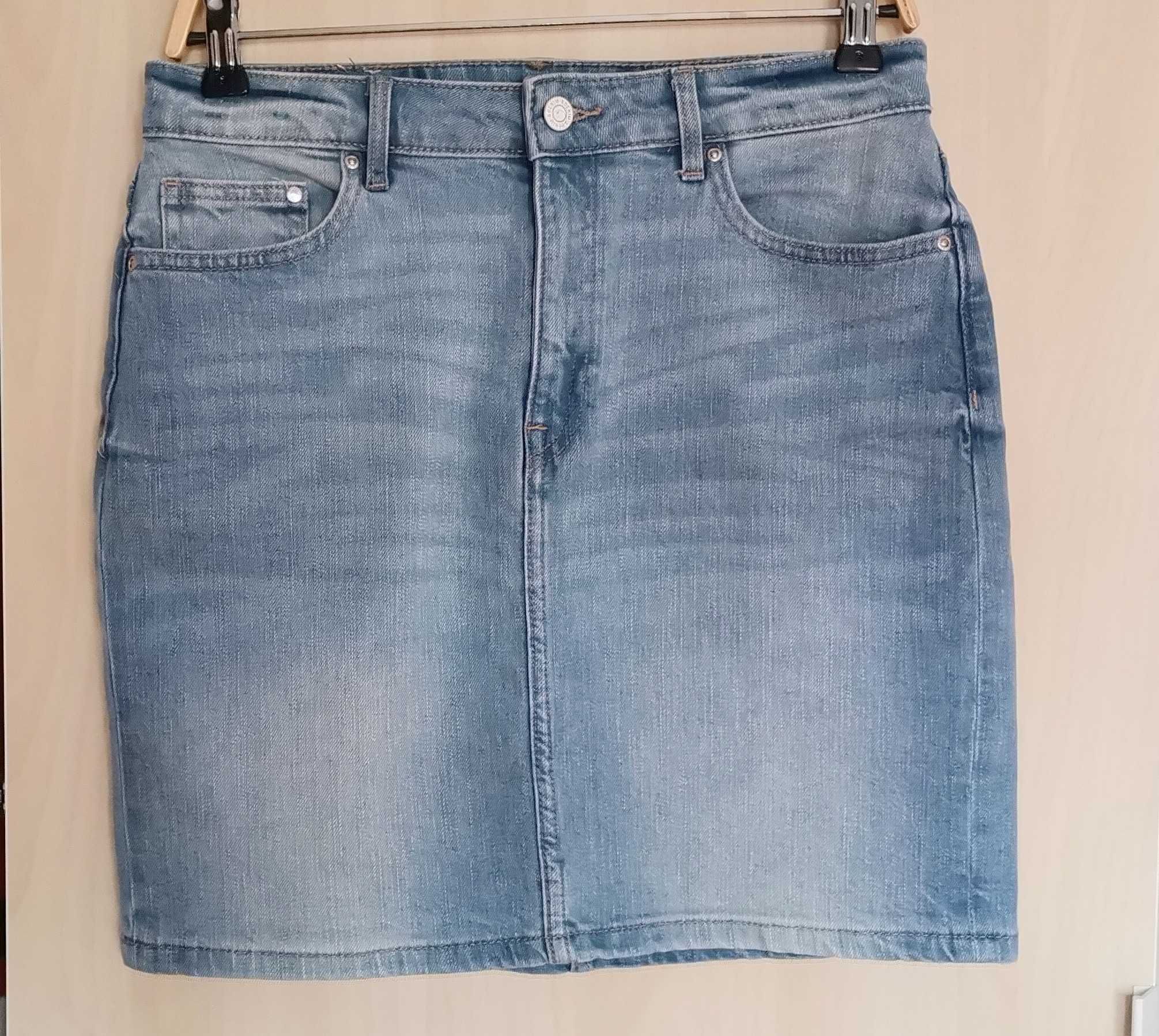 Fusta mini blugi denim elastic dama femei H&M mar 38 NOUA