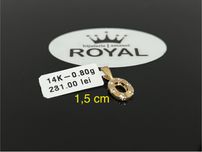 Bijuteria Royal CB : Pandant oval aur 14k 0,80 grame