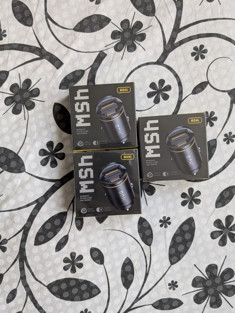 AOHi superauto PD 45W 2 port зарядно за телефон за кола