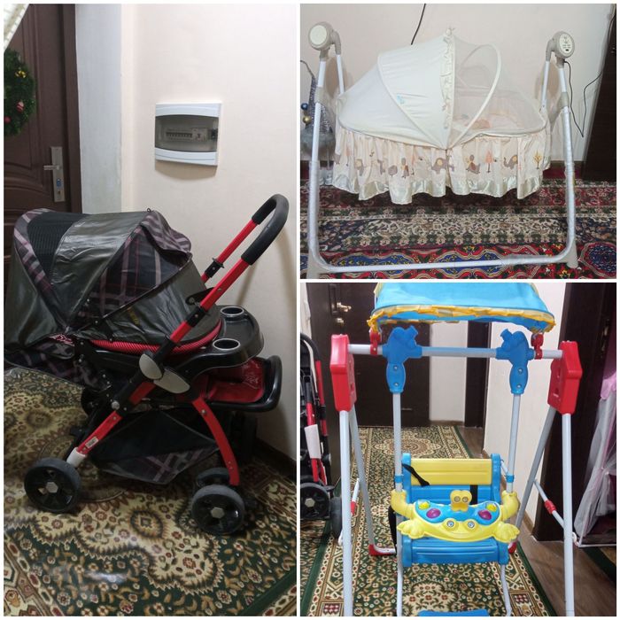 Каляска, калыбель (самакачалка, пультуправ.) и качелия в хорошем сос