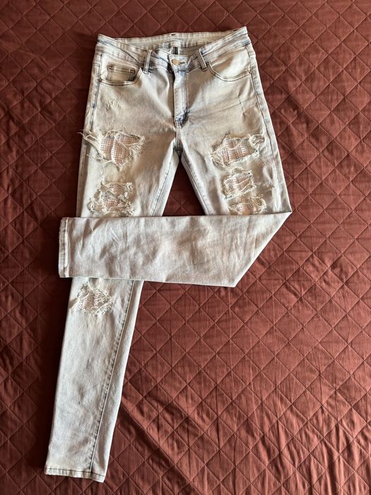 Blugi Slim Fit thevaluee Diamond Jeans Albastri (nu zara,bershka,h&m)