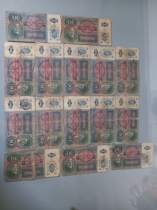 Bancnote vechi 1000 si 10 korona