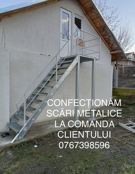 Scara metalica zincata exterioara pt  casa , beci și incendiu ISU