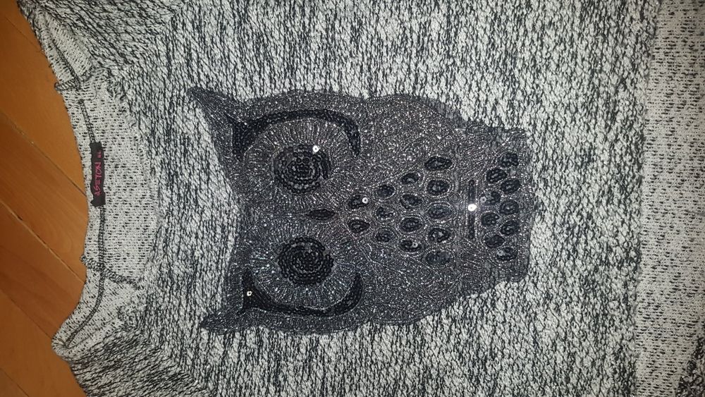 Pulover bufnita ARGINTIU