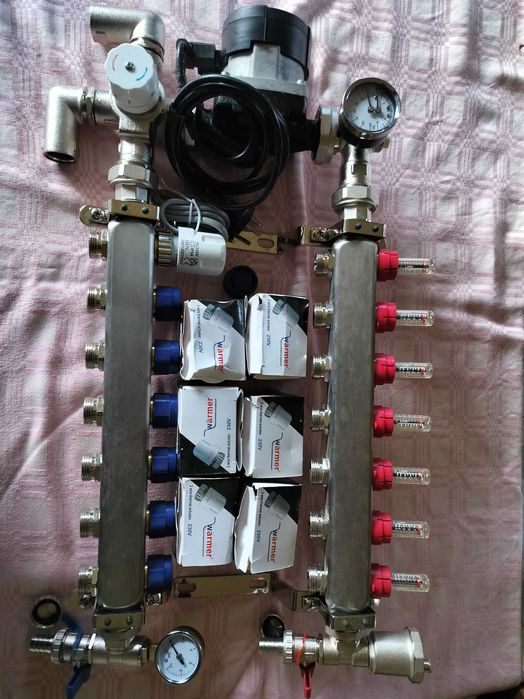 Set distribuitor 1" / 7 circuite pentru incalzire in pardoseala