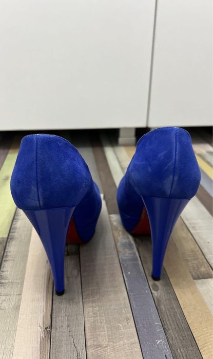 Pantofi cu toc, albastru royal, marime 36