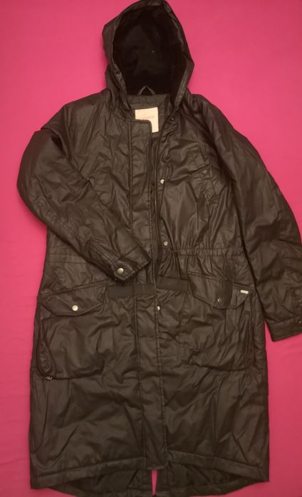 Geaca lunga/ pardesiu/ parka gluga dama, neagra, L, Cropp