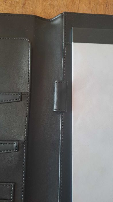 папка луксозна със соларен калкулатор Mline кожа черна A4