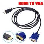 HDMI Male la VGA Male Video Convertor pt PC DVD 1080p HDTV L=1m. Nou!