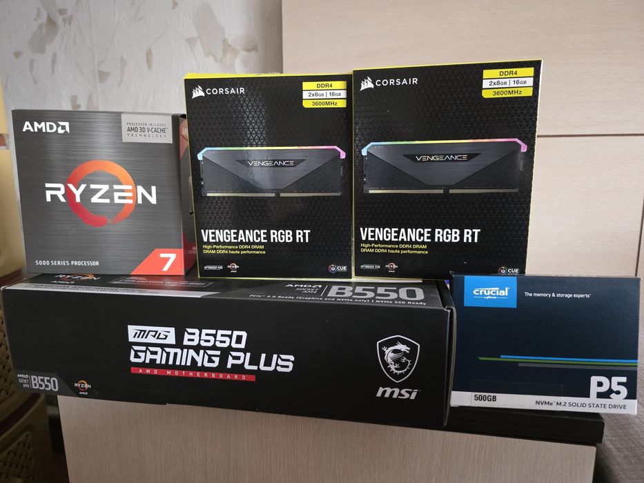 Ryzen 7 5800x3d, Msi Mpg B550, 32GB 3600 cl16, 500gb nvme