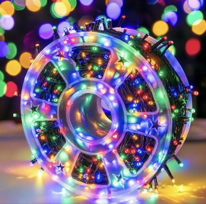 Instalatie lumini decorative 100m cu 500 leduri diamant multicolore