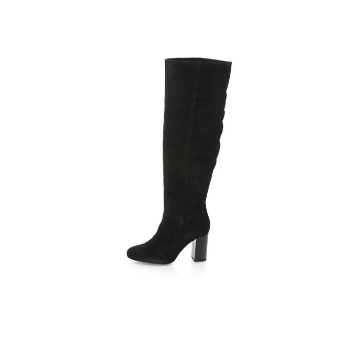 Cizme peste genunchi Guess, piele intoarsa, Negru, marime 37