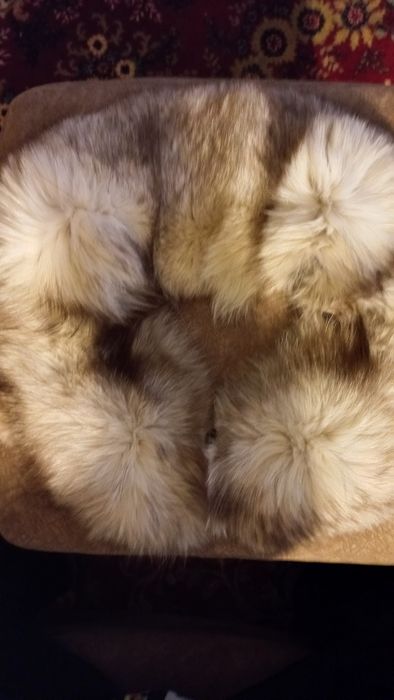 Песцовый роскошный воротник на пальто