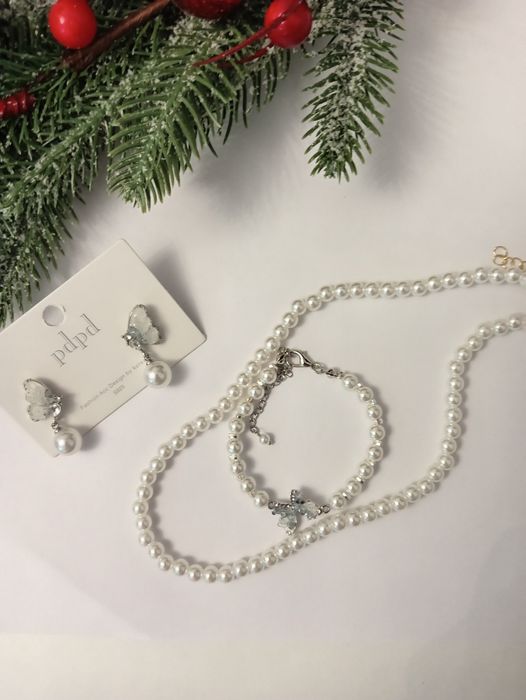 Украшения набор серьги, цепочка, кольцо