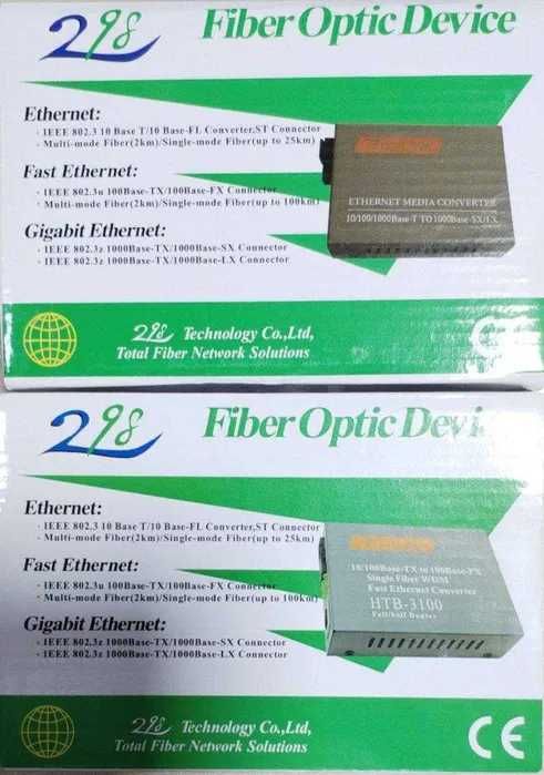 Медиа конвертер гигабитный оптический, 3 км, SC 10/100/1000 км.