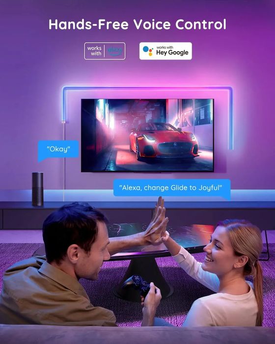 Модулна RGBIC LED стенна лампа, предназначена за TV монитори и др. д