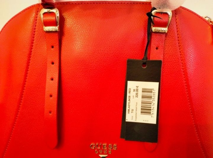 Geanta GUESS Luxe, piele saffiano