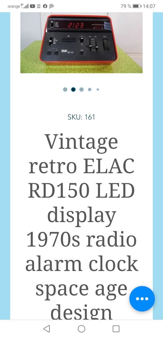 Vand / schimb! Vintage retro Elac RD 150 LED display 1970 radio!