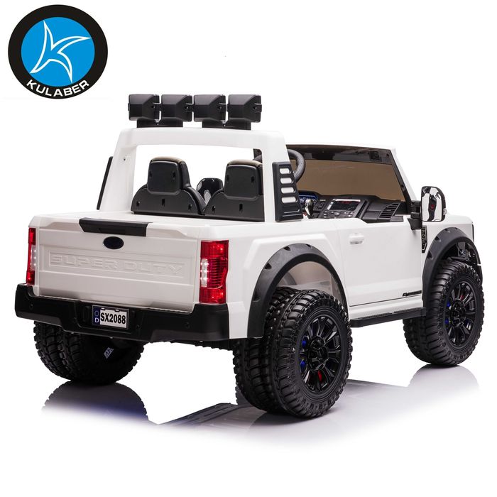 Masinuta electrica pentru copii Ford Super Duty F450, 4x4, 180W #Alb