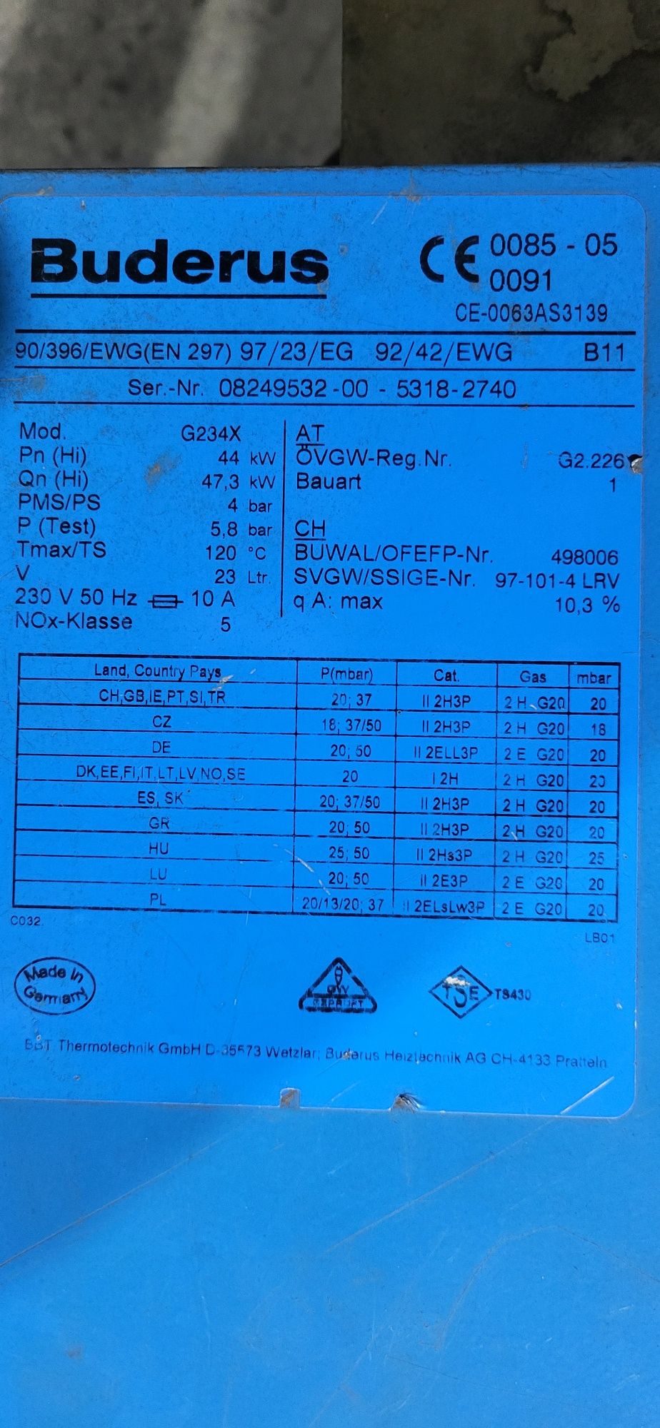 Centrala buderus 44kw gaz