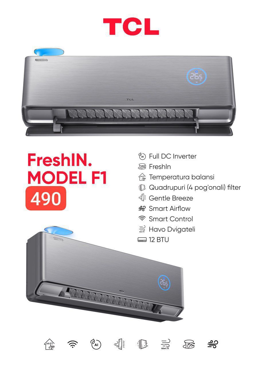 Кондиционер TCL 12 FreshIN Model F1 Full DC Inverter Гарантия+Доставка