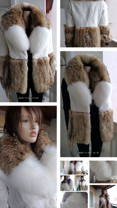 Палто с естествен косъм (става на  елек))