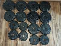 Set gantere și halteră – 80 kg discuri ciment cu înveliș plastic