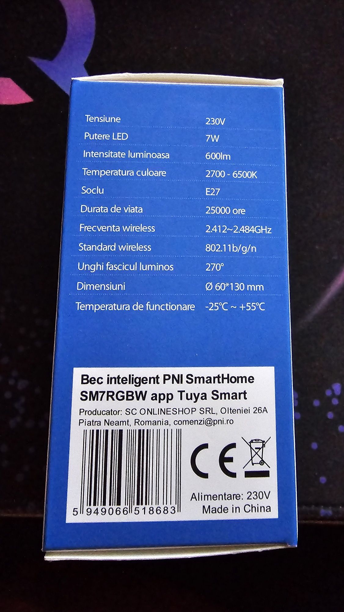 Bec inteligent PNI RGB - SM7RGBW