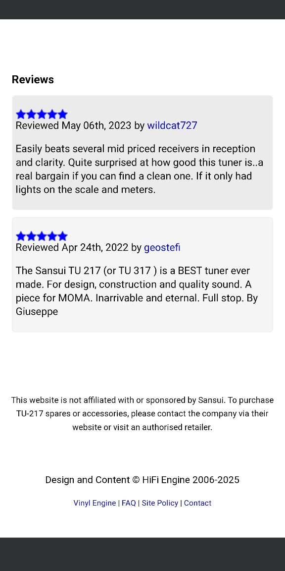 Tuner Sansui TU 217