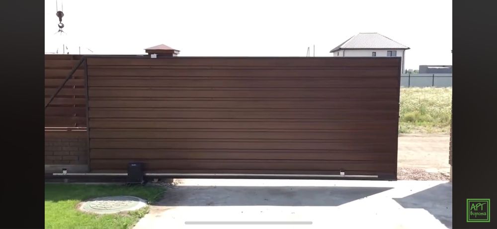 Откатные ворота, электропрвод, пульт, автгматика