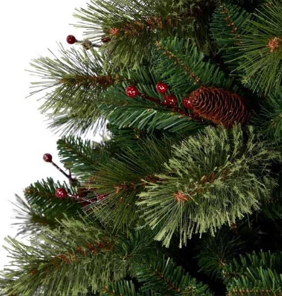 Brad Pom Artificial Verde Conuri Fructe Aspect Nins Craciun 1.83 Metri