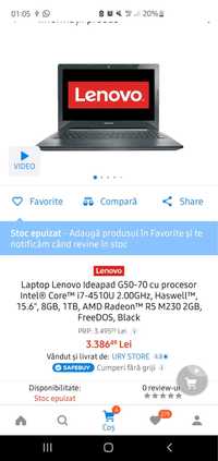 Laptop Lenovo G50-70, culoare rosie