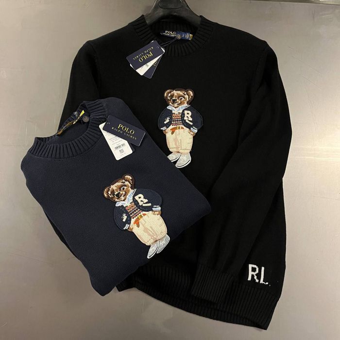 Мъжки пуловер с бродерия мече Polo