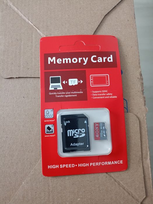 Vând card micro SD Sony de 512 GB,cu adaptor, nou nouț, sigilat.