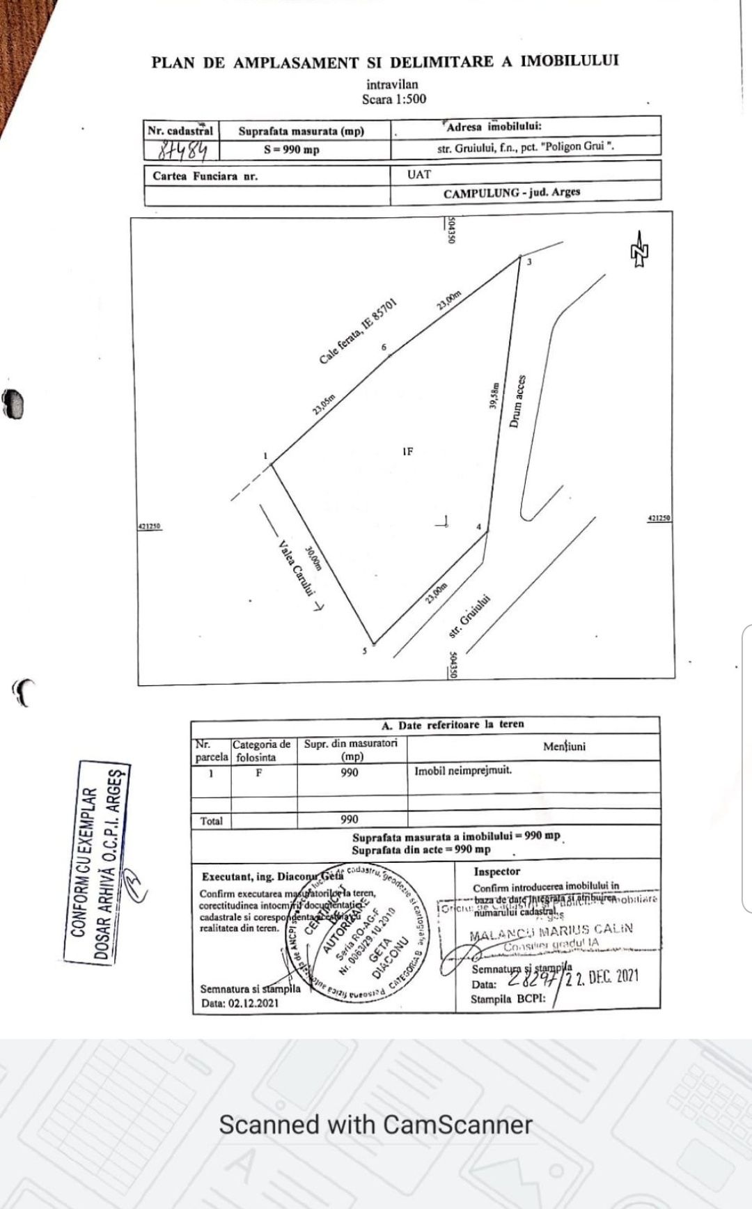 Vând teren intravilan - Zona Grui - 1000 mp