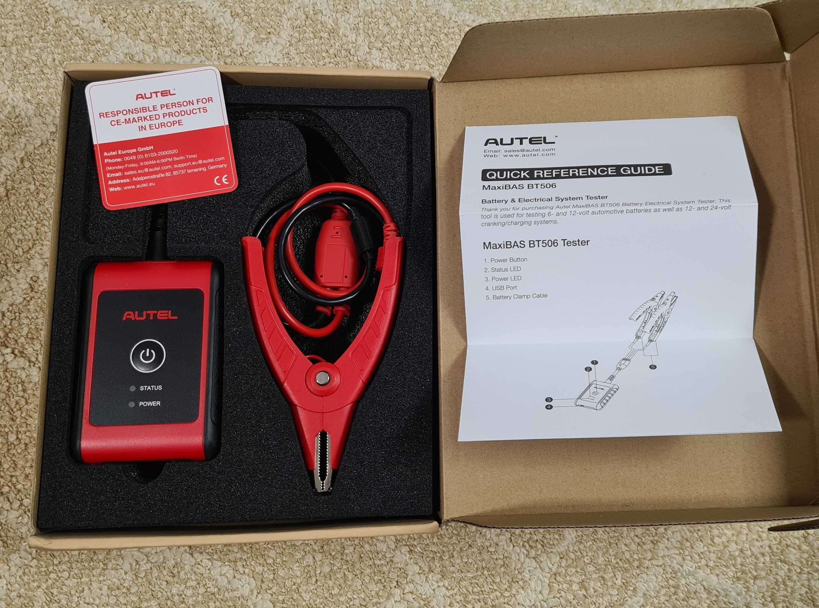 Autel MaxiBAS BT506 6-36 V Tester auto inteligent baterii