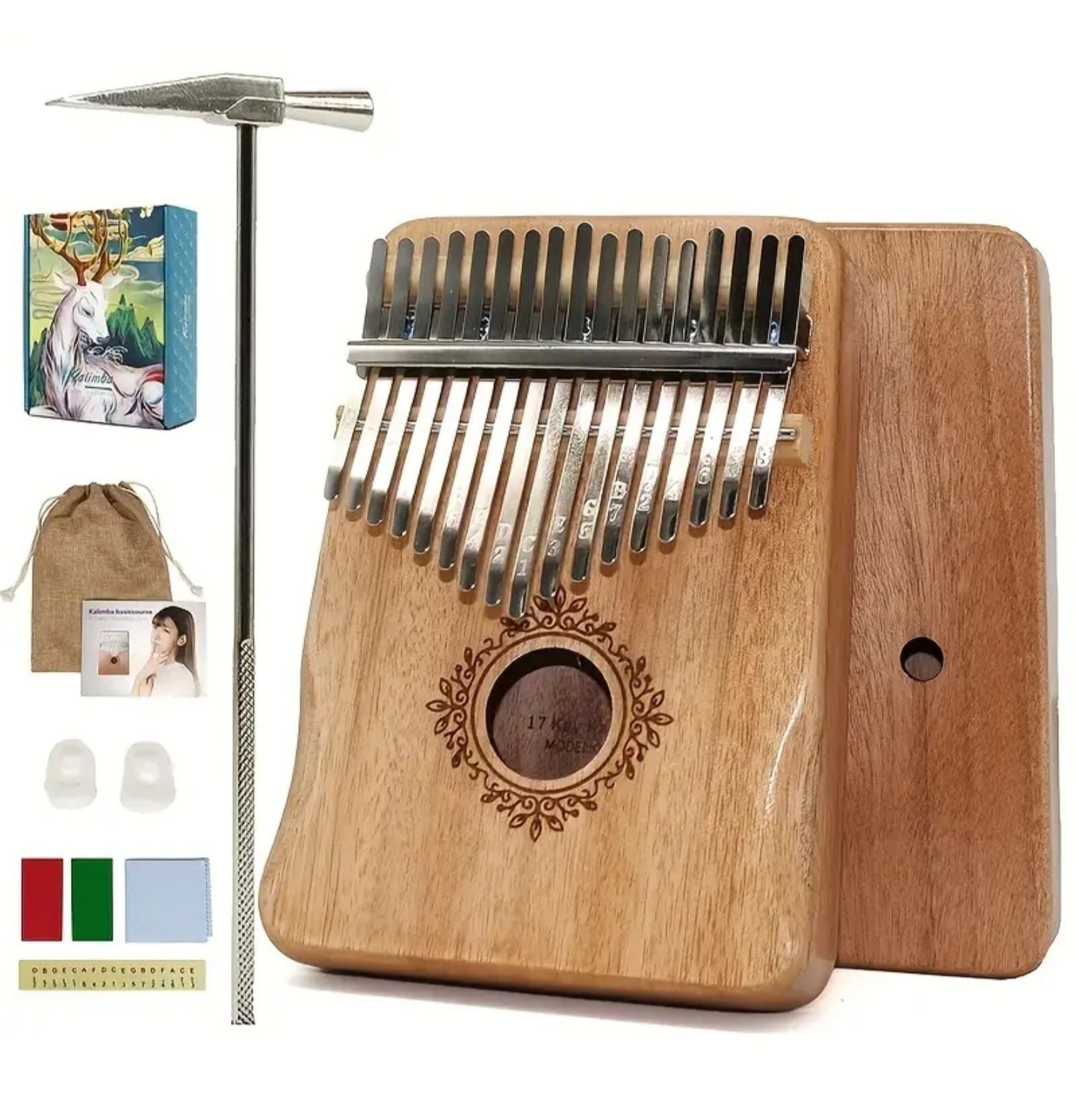 Преносимо пиано Kalimba със 17 клавиша за пиано с пръсти и аксесоари