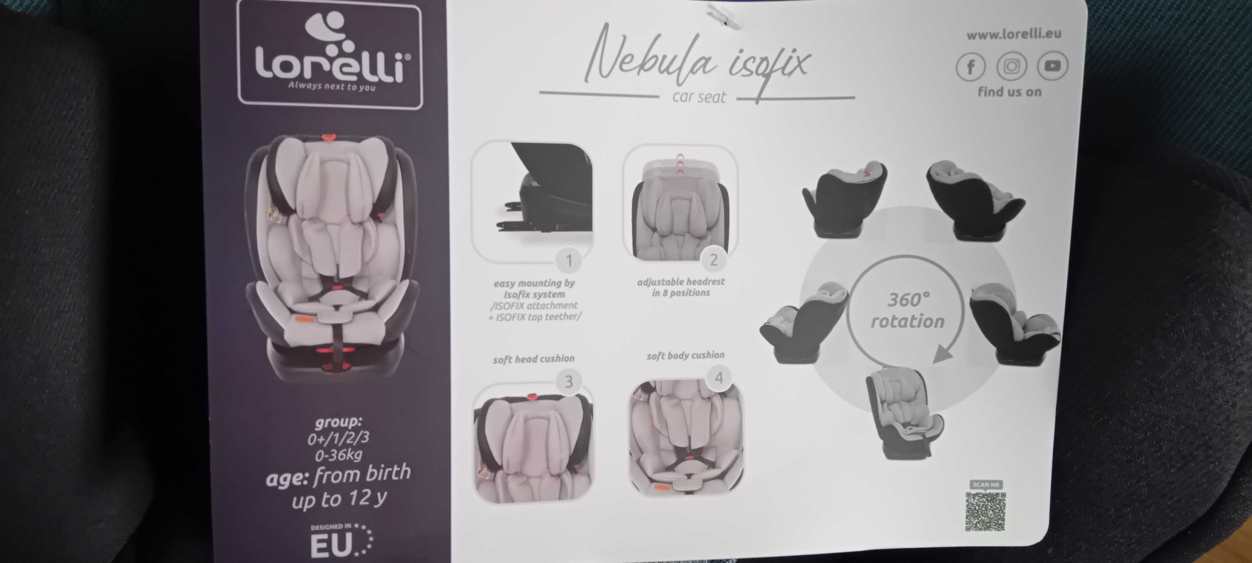 Детско столче за кола Lorelli Nebula 0-12 g. ново