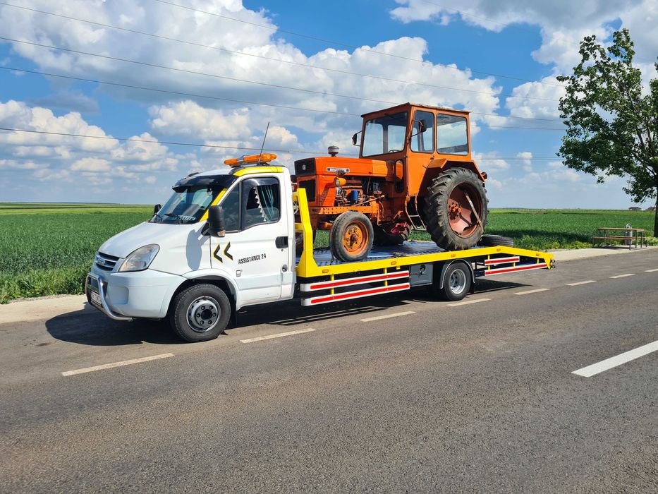 Tractari auto Transport utilaje tractor u650 manitou microbuz dube etc