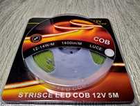 Banda Led 12V COB Strip 1400LM/M, 14W/M 5M, Alb Rece, SUPER LUMINOASA!
