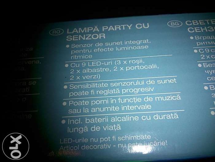 Lampa Party (2 modele ) cu Senzor - Noua, Sigilata