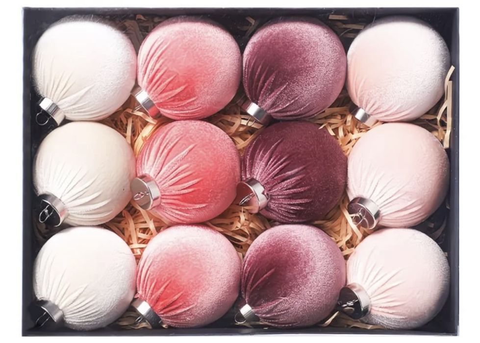 Елочные шары 8 см махровые (разные цвета)